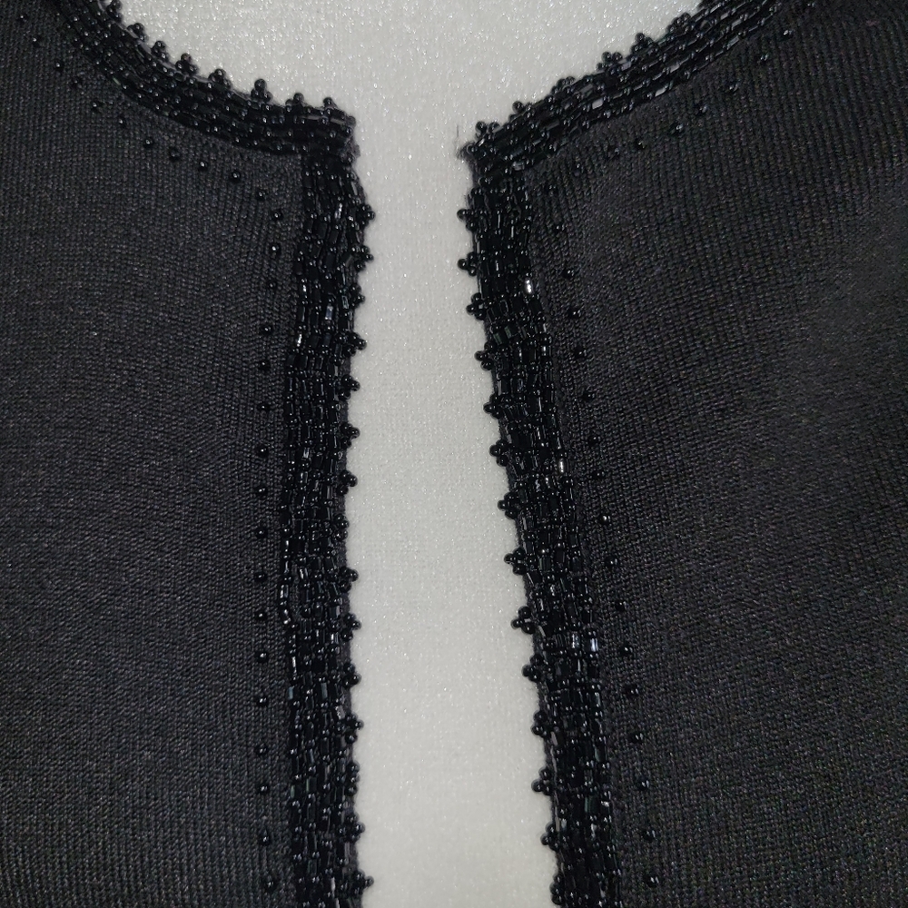 Talbots Petites Dressy Black Cardigan, SZ M, Long Sleeves